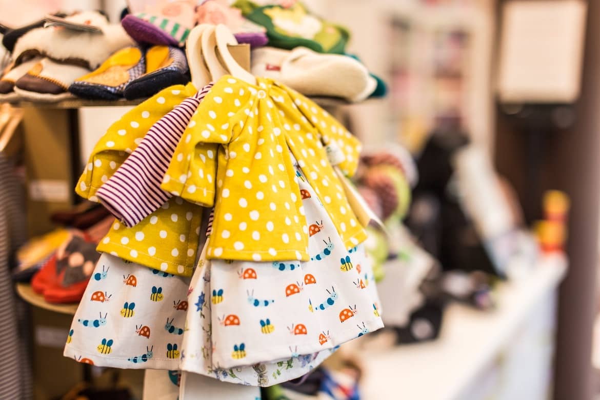 Childrens clothes on a hanger